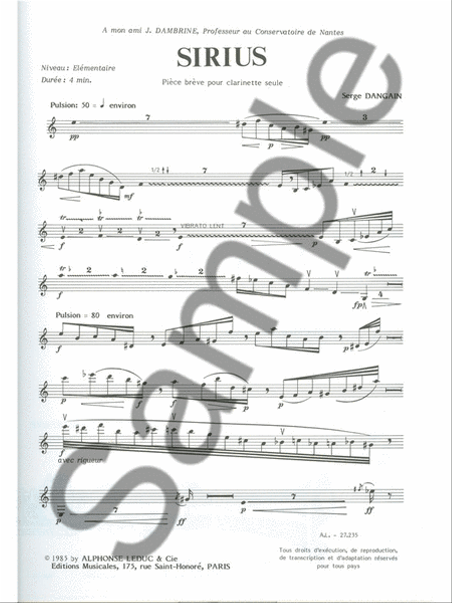 Sirius (clarinet Solo) Clarinet Solo scores gallery preview page 2