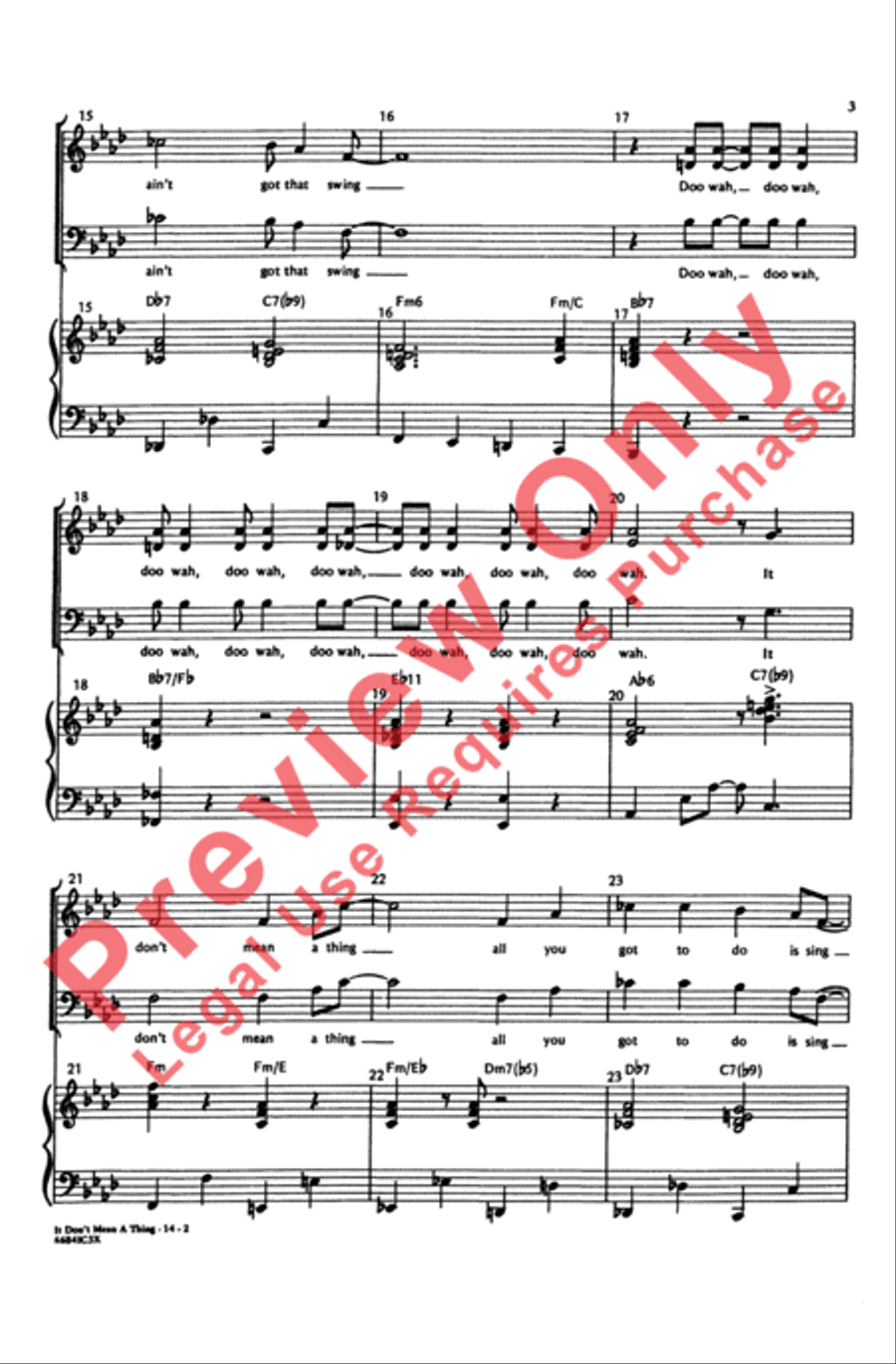 It Don't Mean a Thing (If It Ain't Got That Swing) 3-Part scores gallery preview page 3