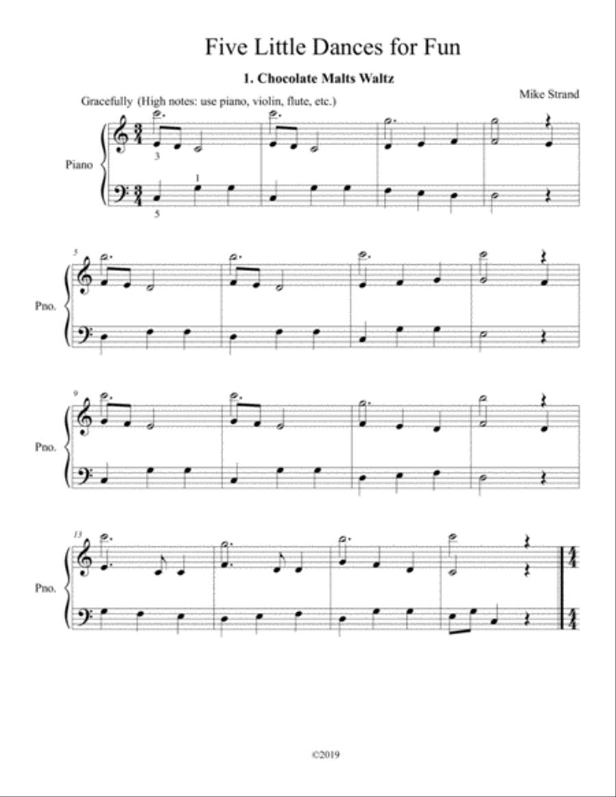 Five Little Dances for Fun Voice scores gallery preview page 2
