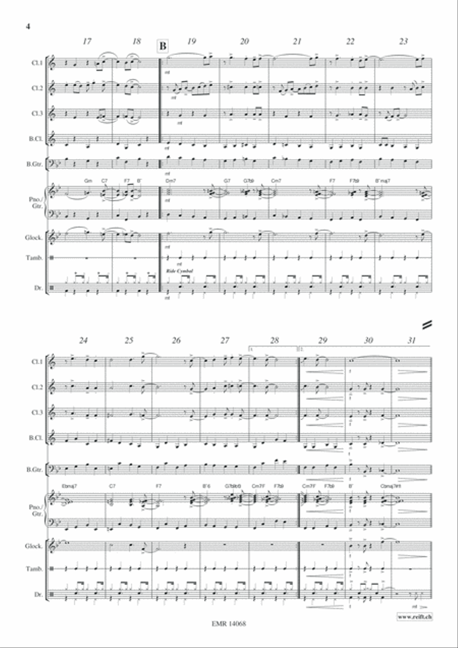 Christmas Glory Clarinet Quartet scores gallery preview page 5