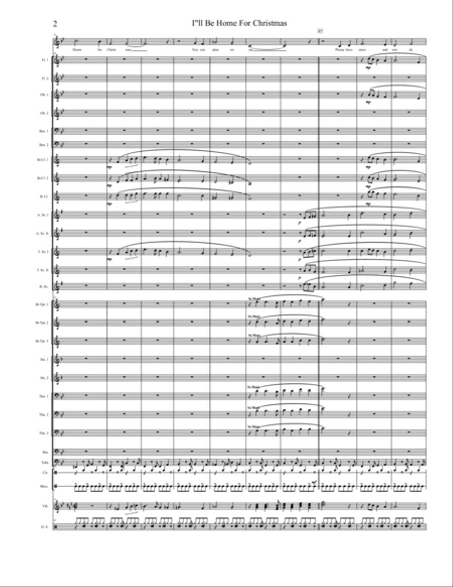 I'll Be Home For Christmas Concert Band scores gallery preview page 2