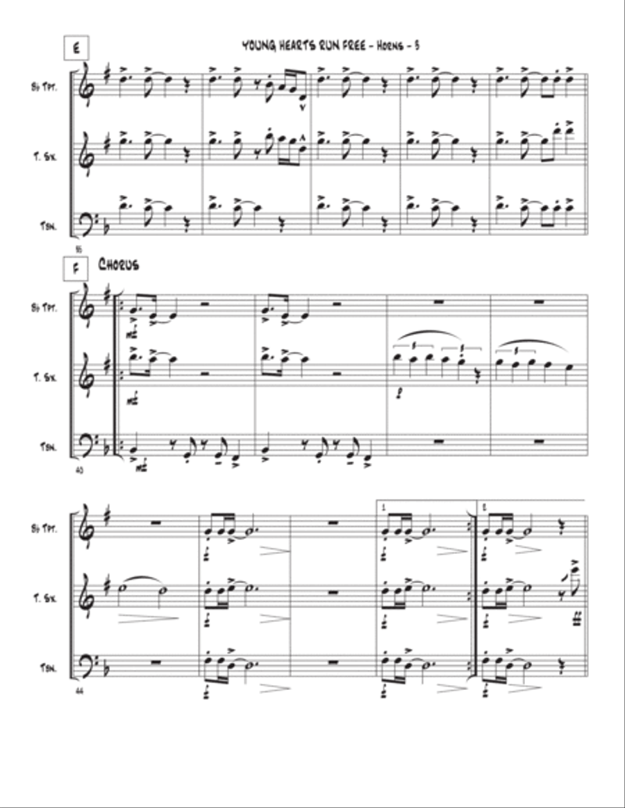 Young Hearts Run Free Tenor Saxophone scores gallery preview page 3