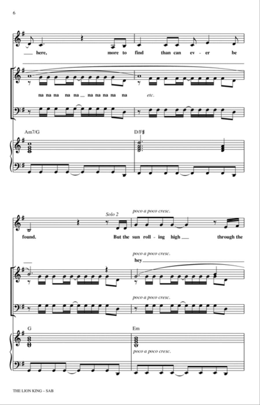 The Lion King (Medley) (arr. Mark Brymer) 3-Part scores gallery preview page 5