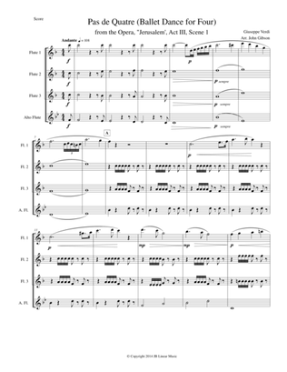 Book cover for Verdi - Ballet Music set for flute quartet (from Jerusalem Act III)