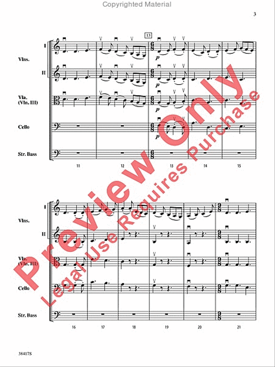 Themes from St. Paul's Suite String Orchestra scores gallery preview page 4