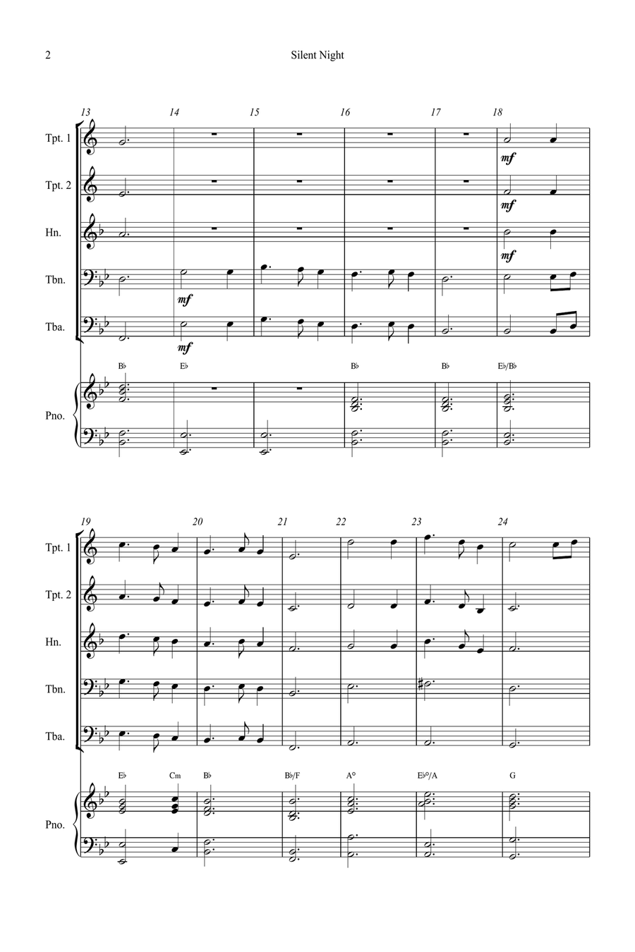 Silent Night Small Ensemble scores gallery preview page 2
