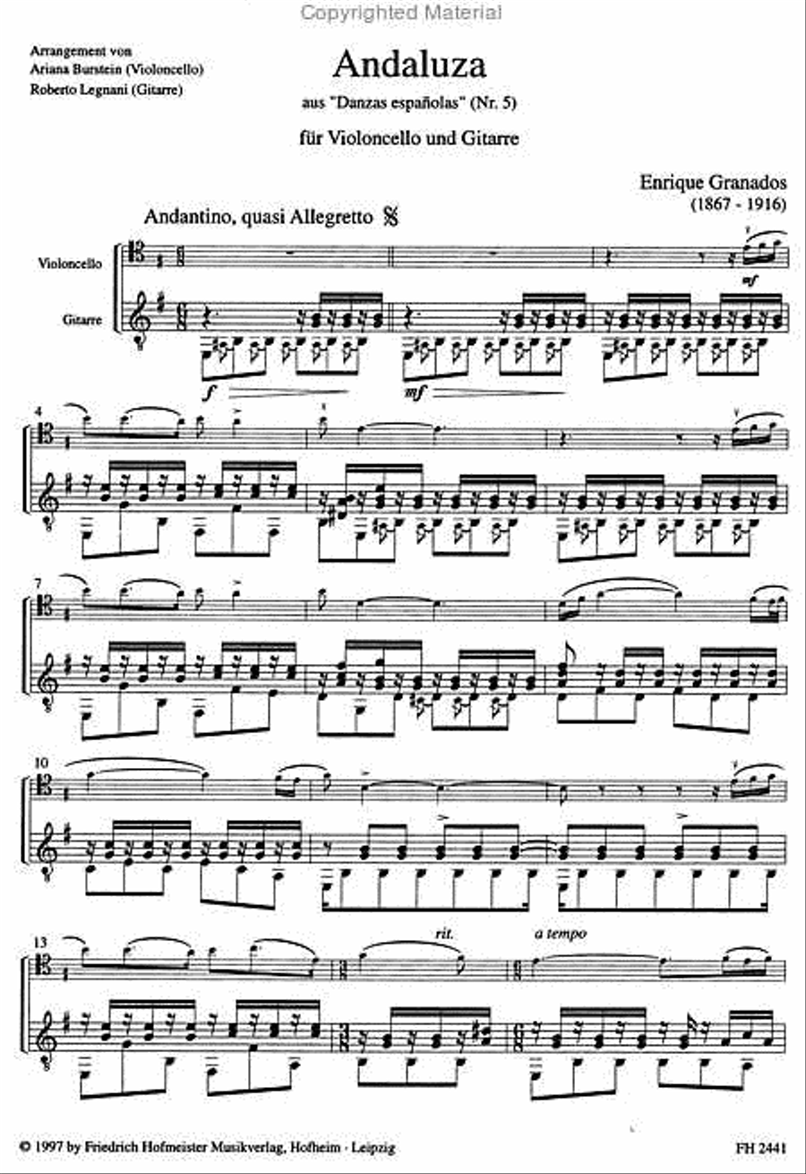 Andaluza Cello scores gallery preview page 2