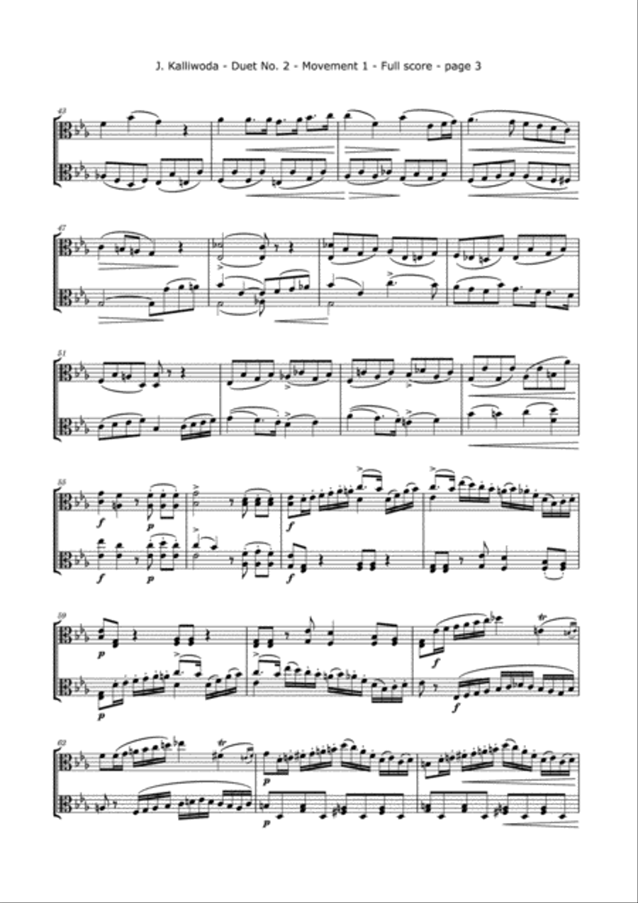 Kalliwoda, J. - Duet No.2, (All Mvts.) Op. 70 for Two Violas String Duet scores gallery preview page 4
