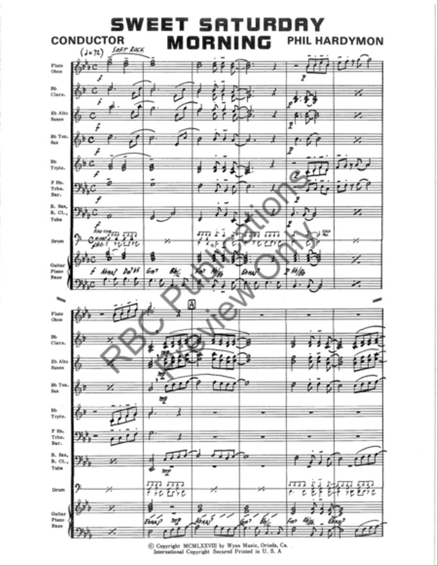 Sweet Saturday Morning Sweet Saturday Morning Jazz Ensemble scores gallery preview page 3
