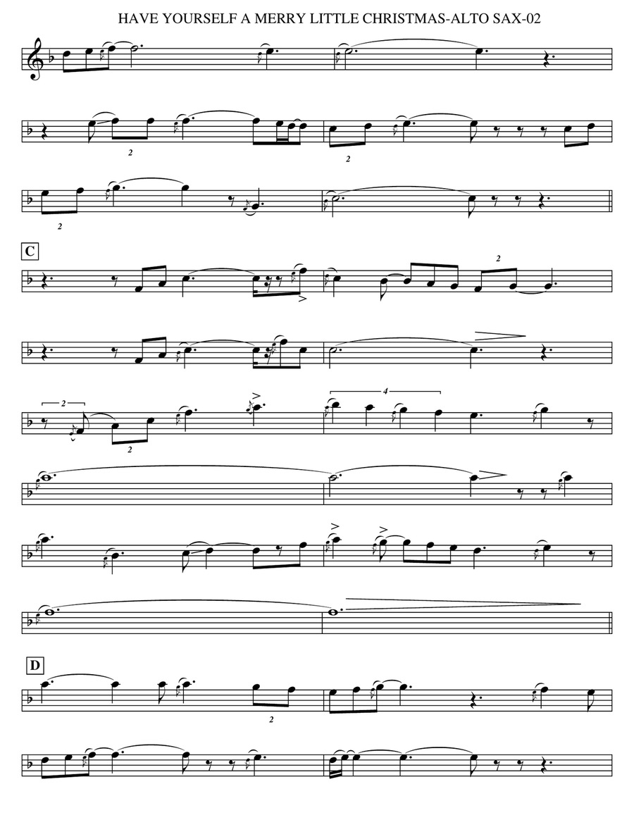 Have Yourself A Merry Little Christmas from MEET ME IN ST. LOUIS Alto Saxophone scores gallery preview page 2