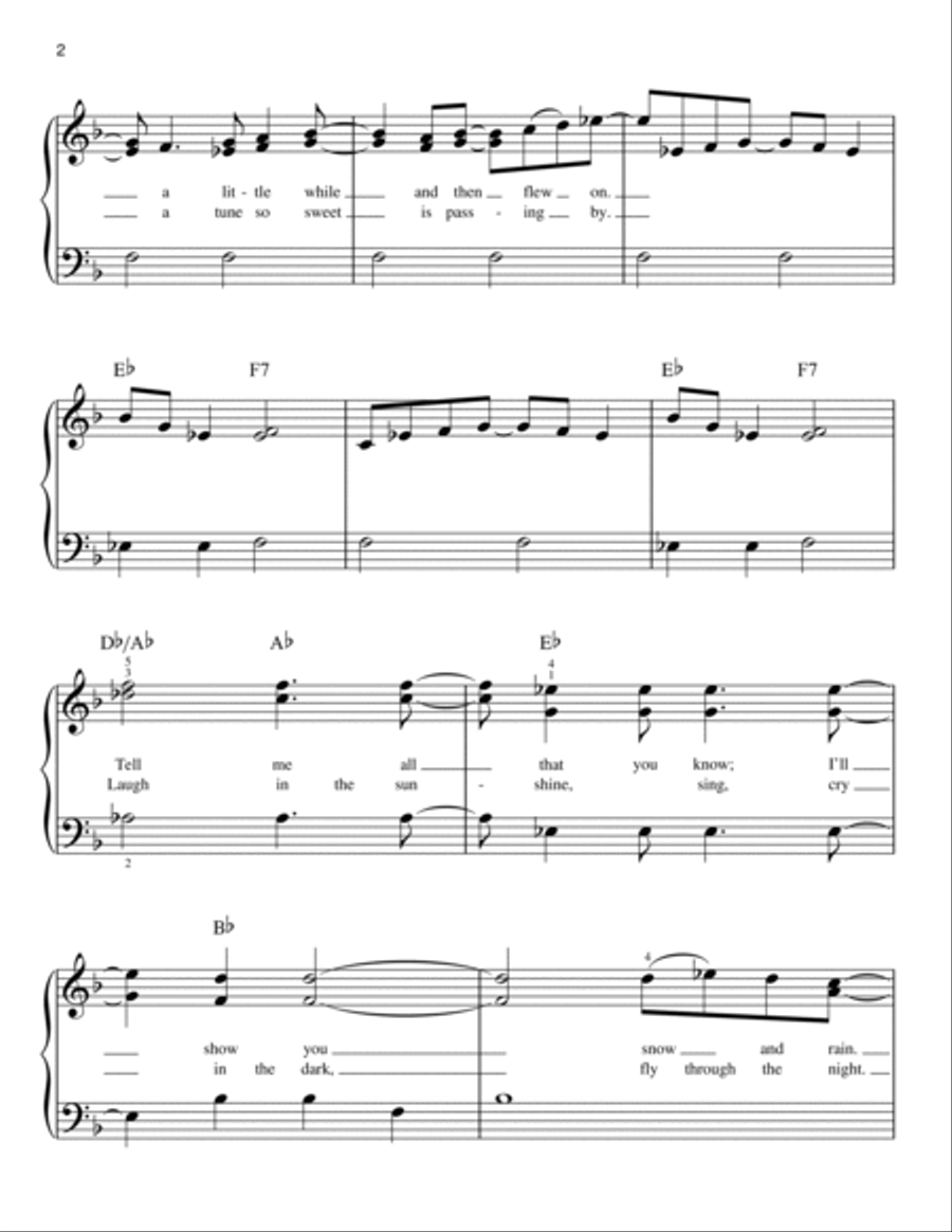 Bird Song Easy Piano scores gallery preview page 2