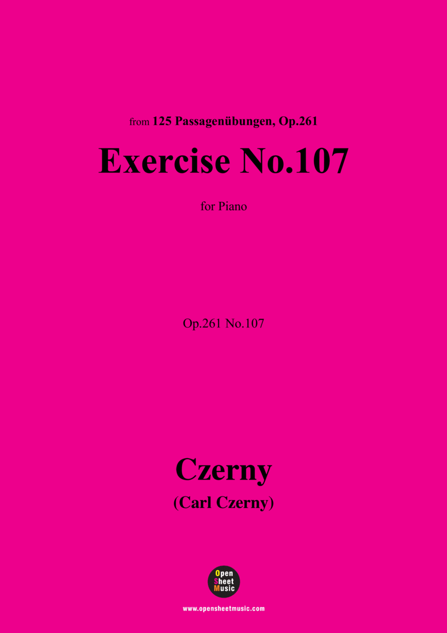 C. Czerny-Exercise No.107,Op.261 No.107 Piano Method scores gallery preview page 1