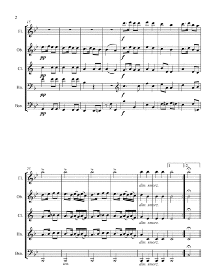 Variations on a Theme of Haydn Woodwind Quintet scores gallery preview page 4