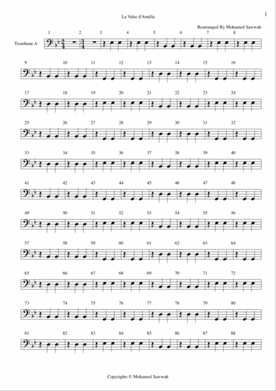 La Valse D'amelie Brass Ensemble scores gallery preview page 1