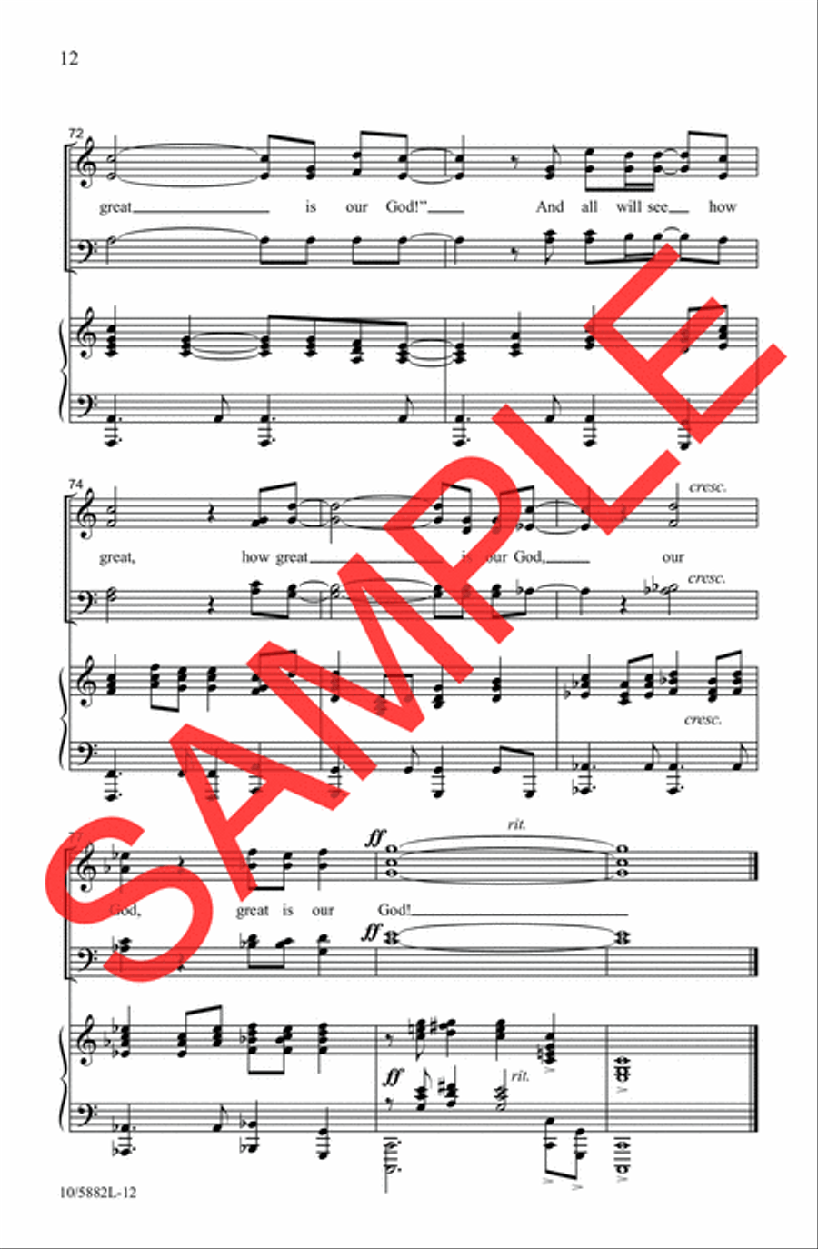 How Great Is Our God Choir scores gallery preview page 9