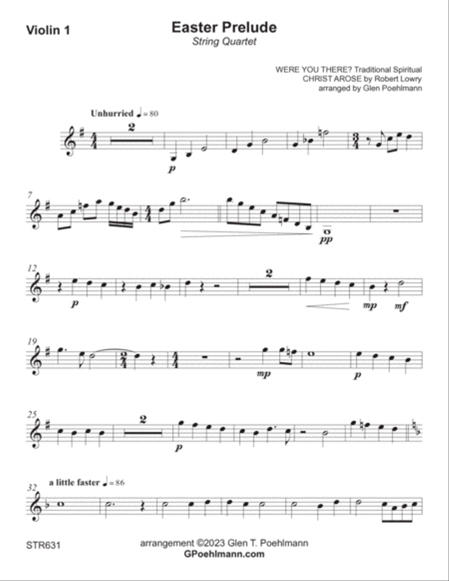 EASTER PRELUDE - String Quartet - unaccompanied (Grade 3) String Quartet scores gallery preview page 4