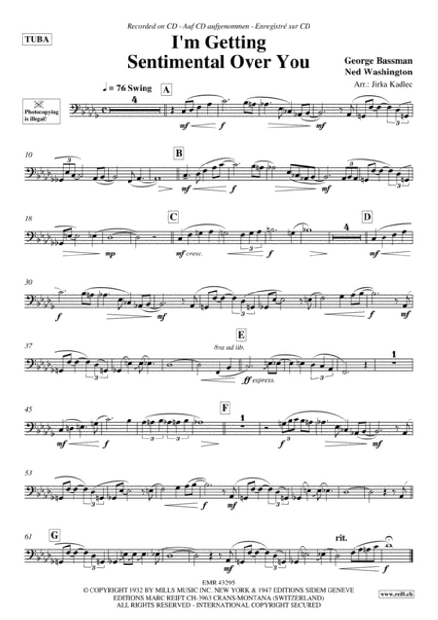I'm Getting Sentimental Over You Tuba scores gallery preview page 2