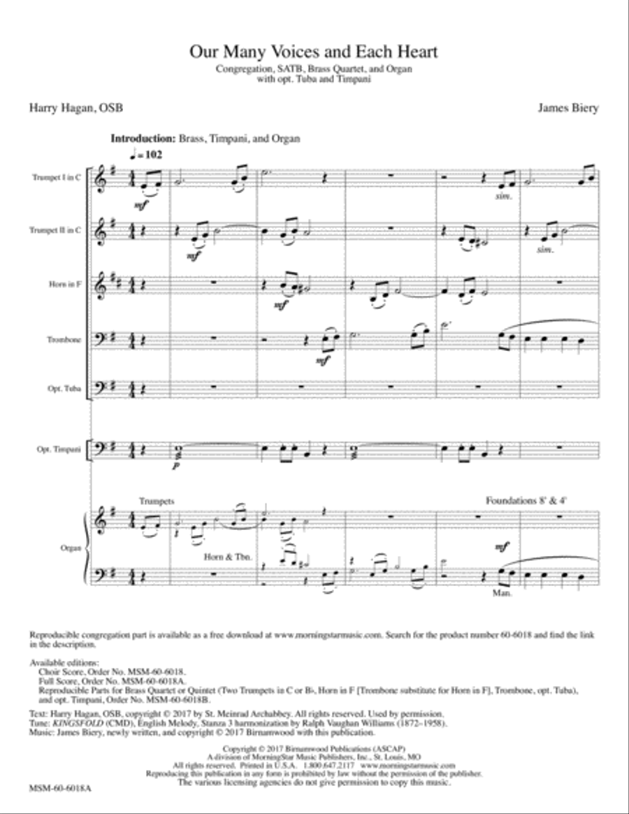 Our Many Voices and Each Heart Choir scores gallery preview page 1