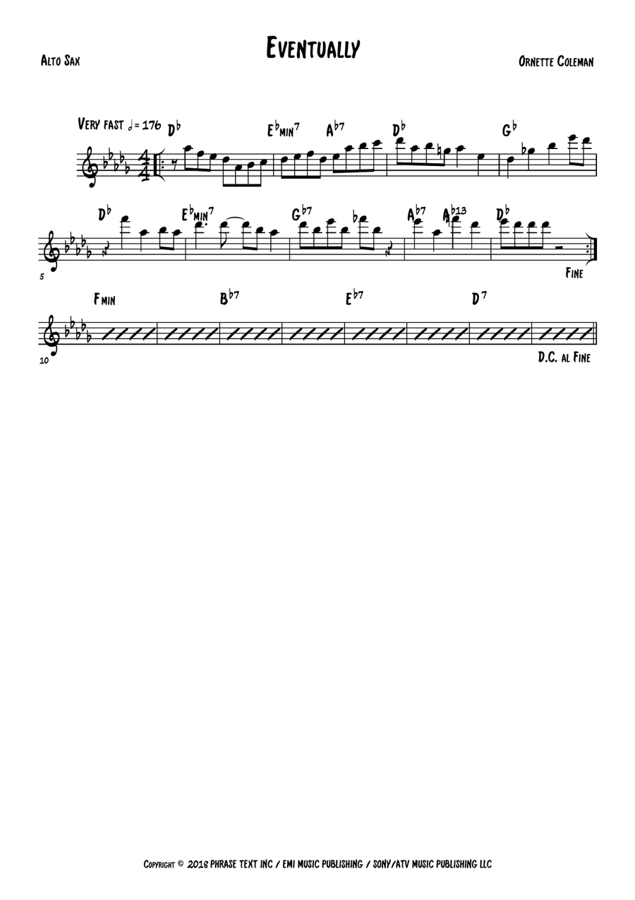 Eventually Alto Saxophone scores gallery preview page 1