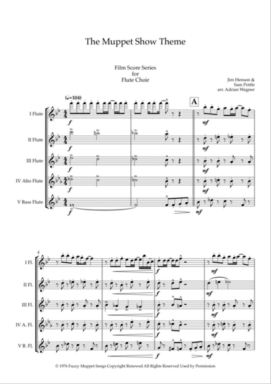 The Muppet Show Theme Flute Choir scores gallery preview page 3
