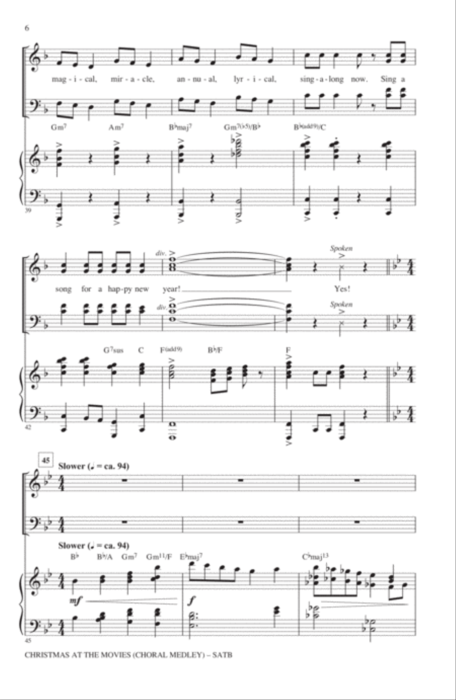 Christmas At The Movies (Choral Medley) 4-Part scores gallery preview page 5
