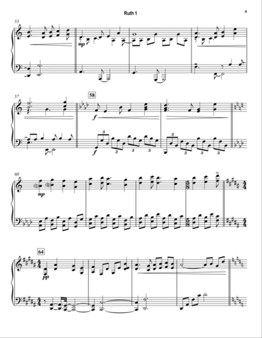 Ruth 1 - Through the Valley of the Shadow of Death - Tone Poem for Piano Solo Piano Solo scores gallery preview page 4