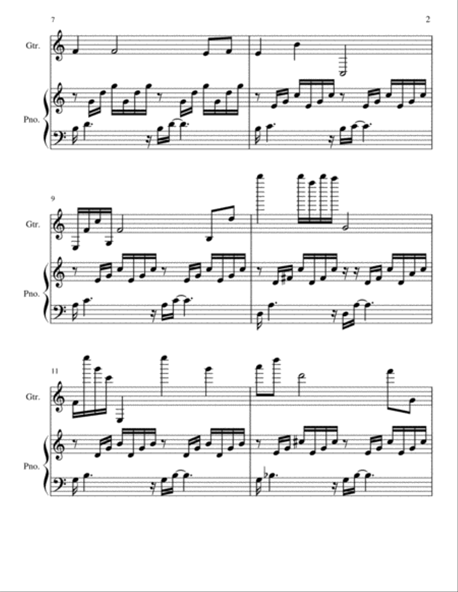 Prelude in C Classical Guitar scores gallery preview page 2