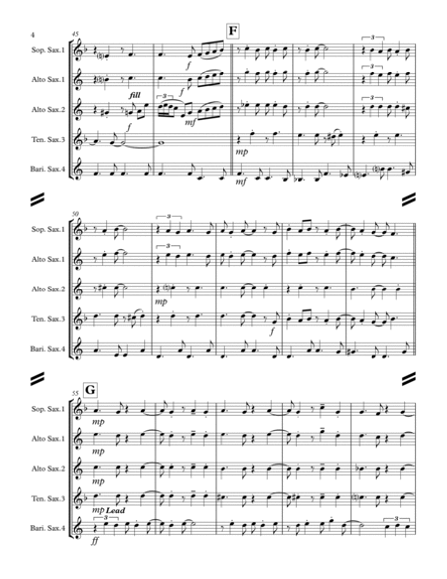 Quiet Nights Of Quiet Stars (Corcovado) Saxophone Quartet scores gallery preview page 5