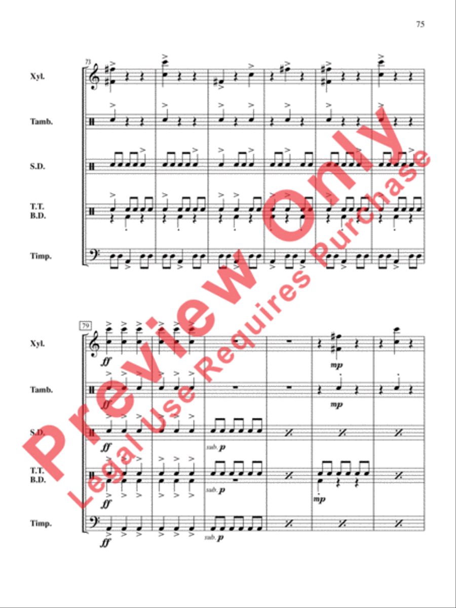 The Anthony J. Cirone Intermediate Percussion Ensemble Collection Percussion Ensemble scores gallery preview page 76