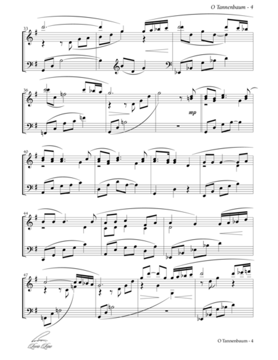 O Tannenbaum O Tannenbaum Piano Solo scores gallery preview page 4