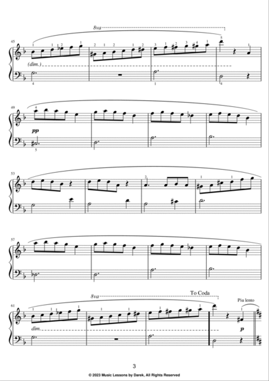 Waltz in C# Minor (EASY PIANO) Op. 64, No. 2 [Frédéric Chopin] Easy Piano scores gallery preview page 3