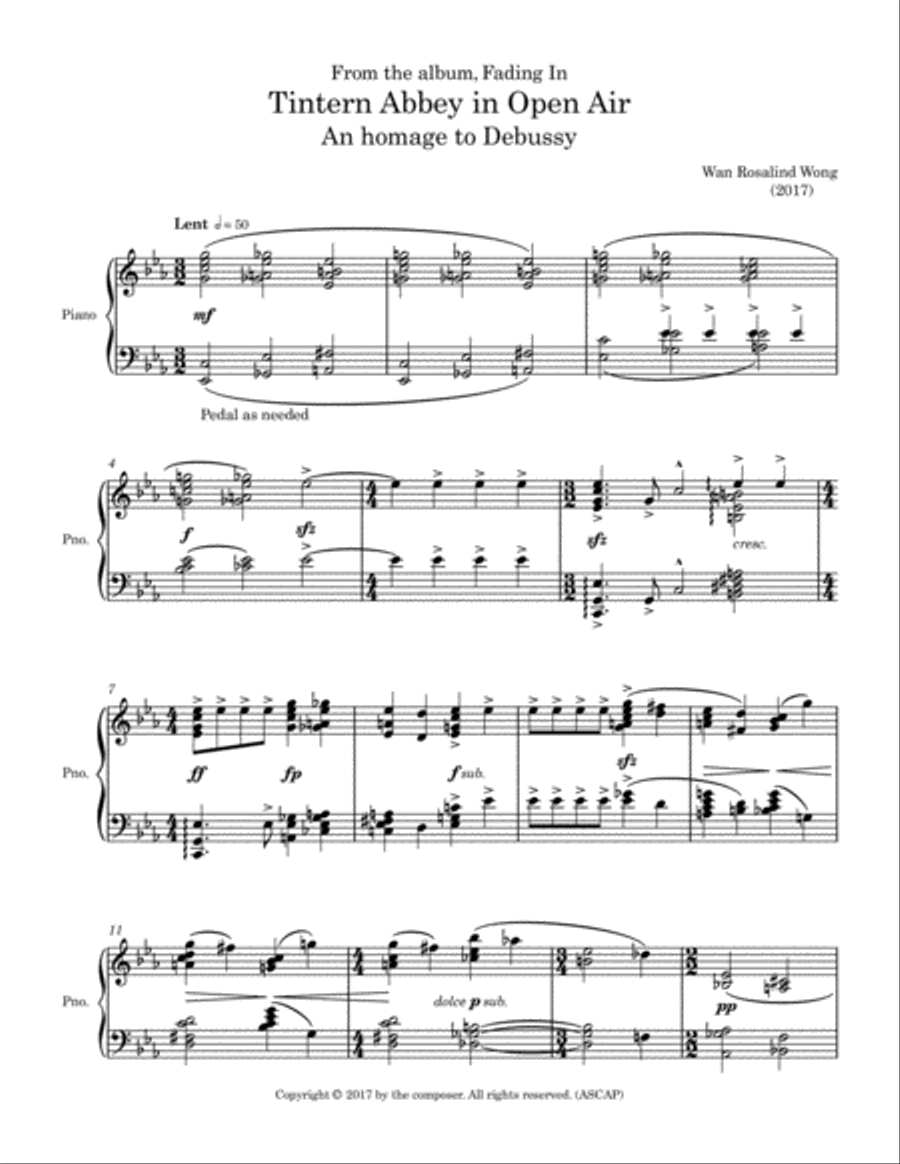 Tintern Abbey in Open Air Piano Solo scores gallery preview page 1