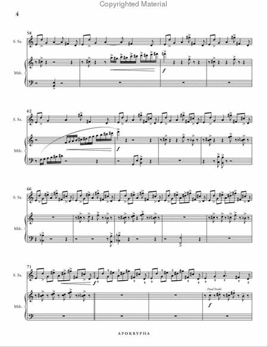 Apokrypha (score & parts) Soprano Saxophone scores gallery preview page 5