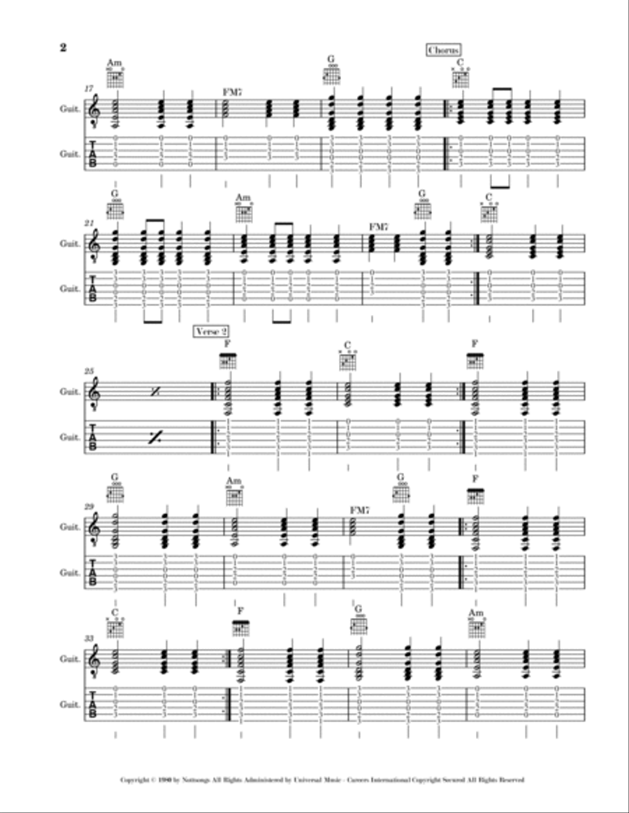 All Out Of Love Guitar Tablature scores gallery preview page 2