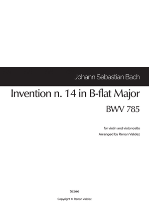 Invention n. 14 in B-flat Major, BWV 785 (for violin and violoncello)