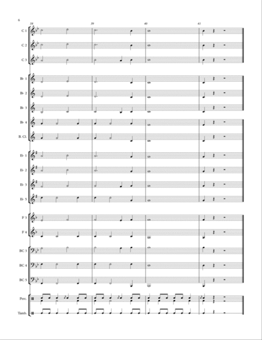 Ode to Joy - for adaptable quintet Concert Band scores gallery preview page 6