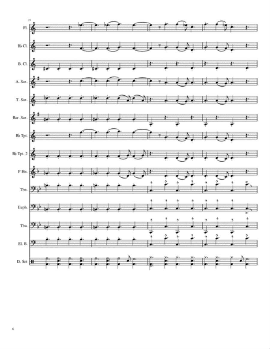 No One Knows Marching Band scores gallery preview page 6