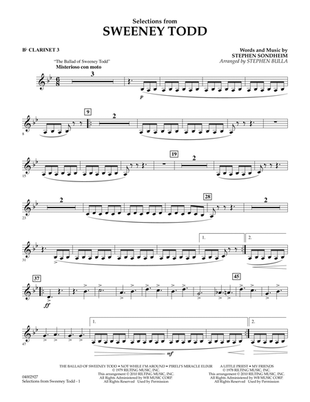 Selections from Sweeney Todd (arr. Stephen Bulla) - Bb Clarinet 3