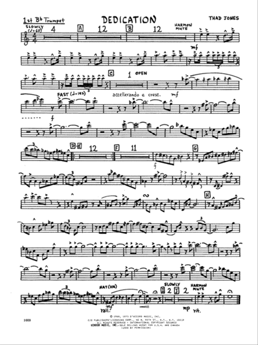 Dedication 1st Bb Trumpet