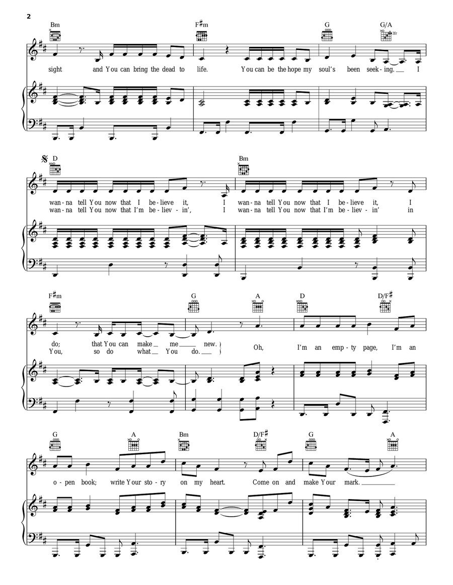 Write Your Story Write Your Story Piano, Vocal, Guitar scores gallery preview page 2