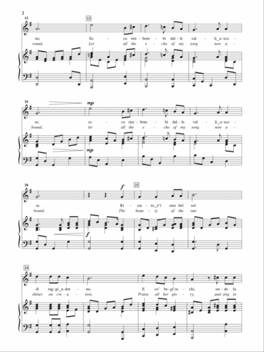 Gioite Al Canto Mio (Rejoice, O Hear My Singing) [High Voice] High Voice scores gallery preview page 2