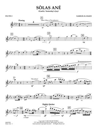 Sòlas Ané (Yesterday's Joy) - Flute 2