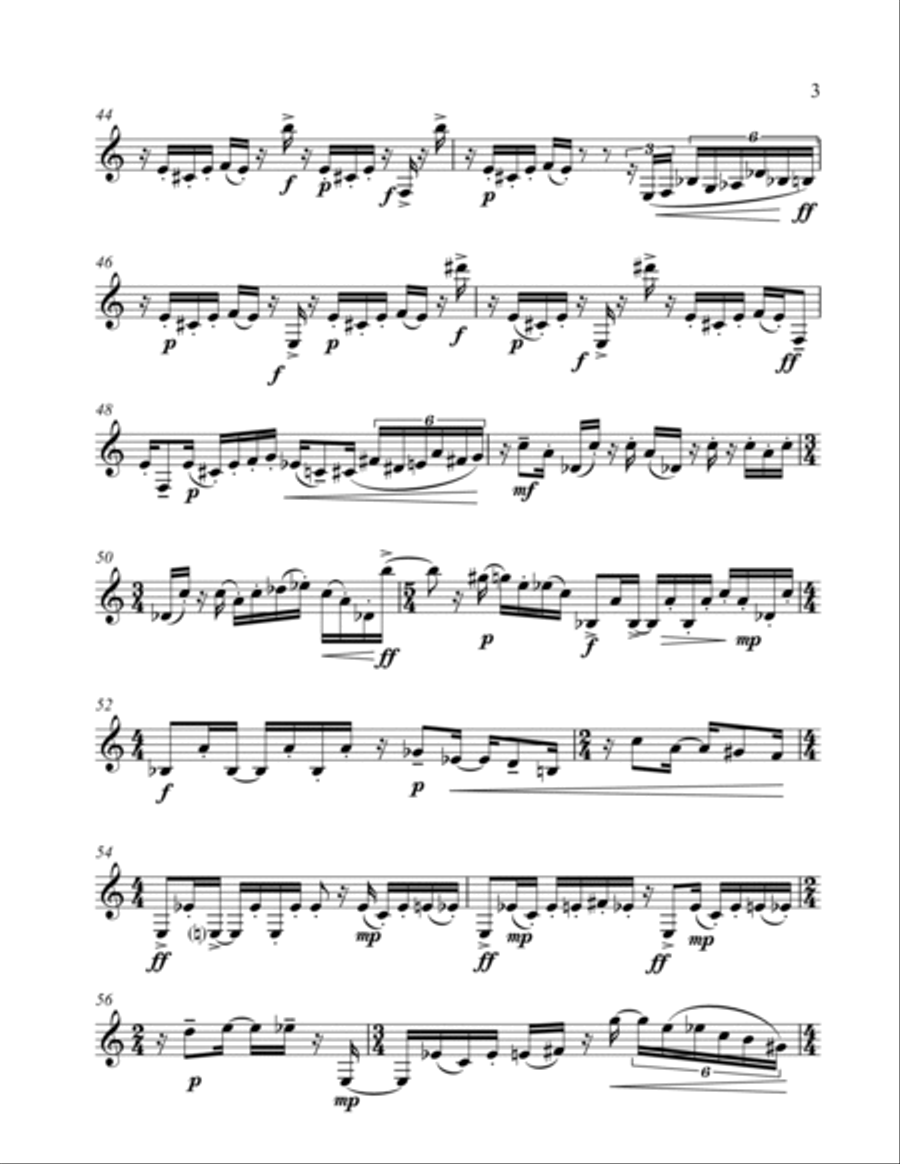 Mood Chart for solo clarinet Clarinet Solo scores gallery preview page 3