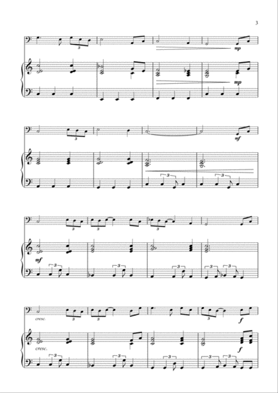 Amazing Grace in Blue for Cello and Piano Piano scores gallery preview page 3