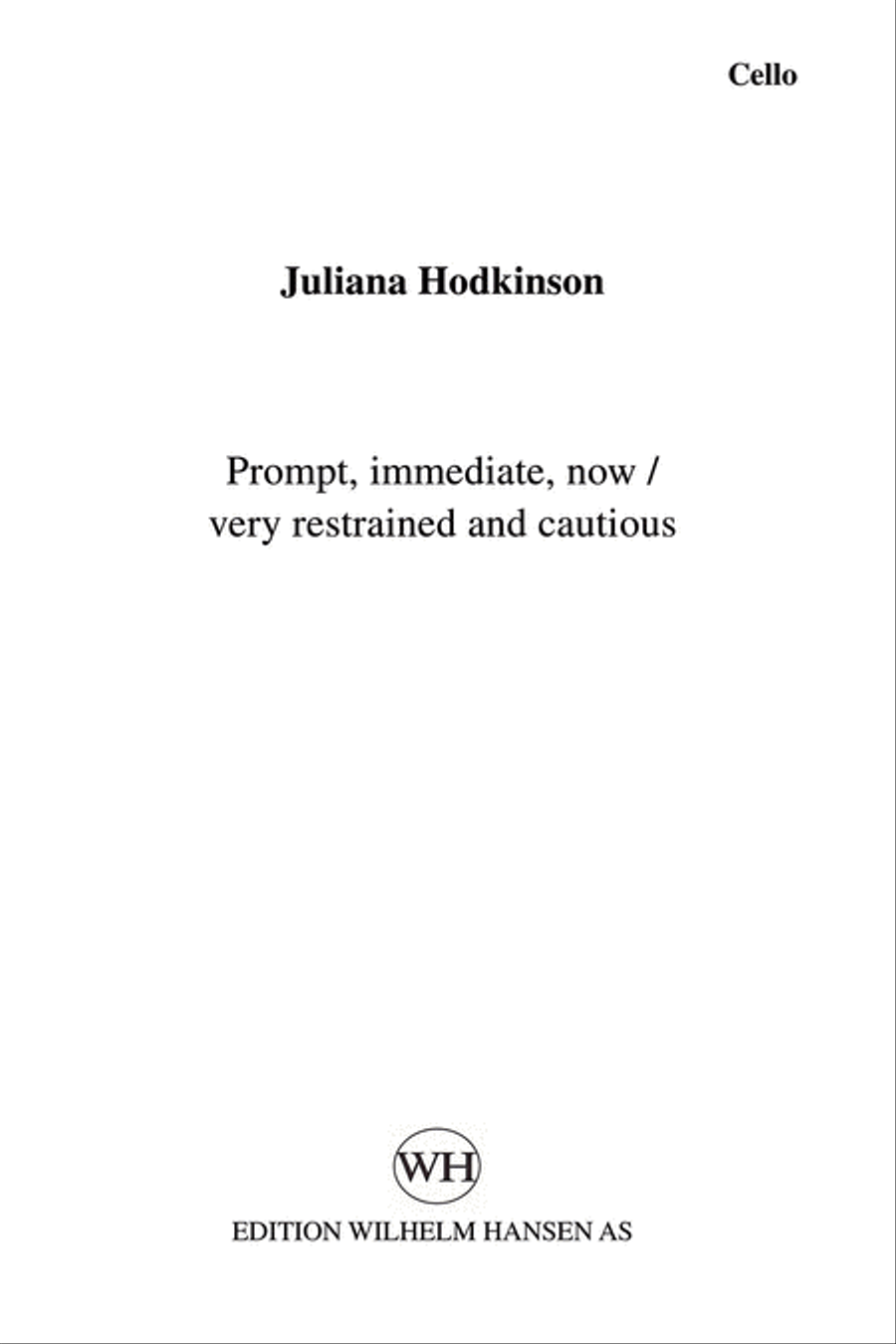Prompt, Immediate, Now / Very Restrained and Cautious Clarinet scores gallery preview page 1