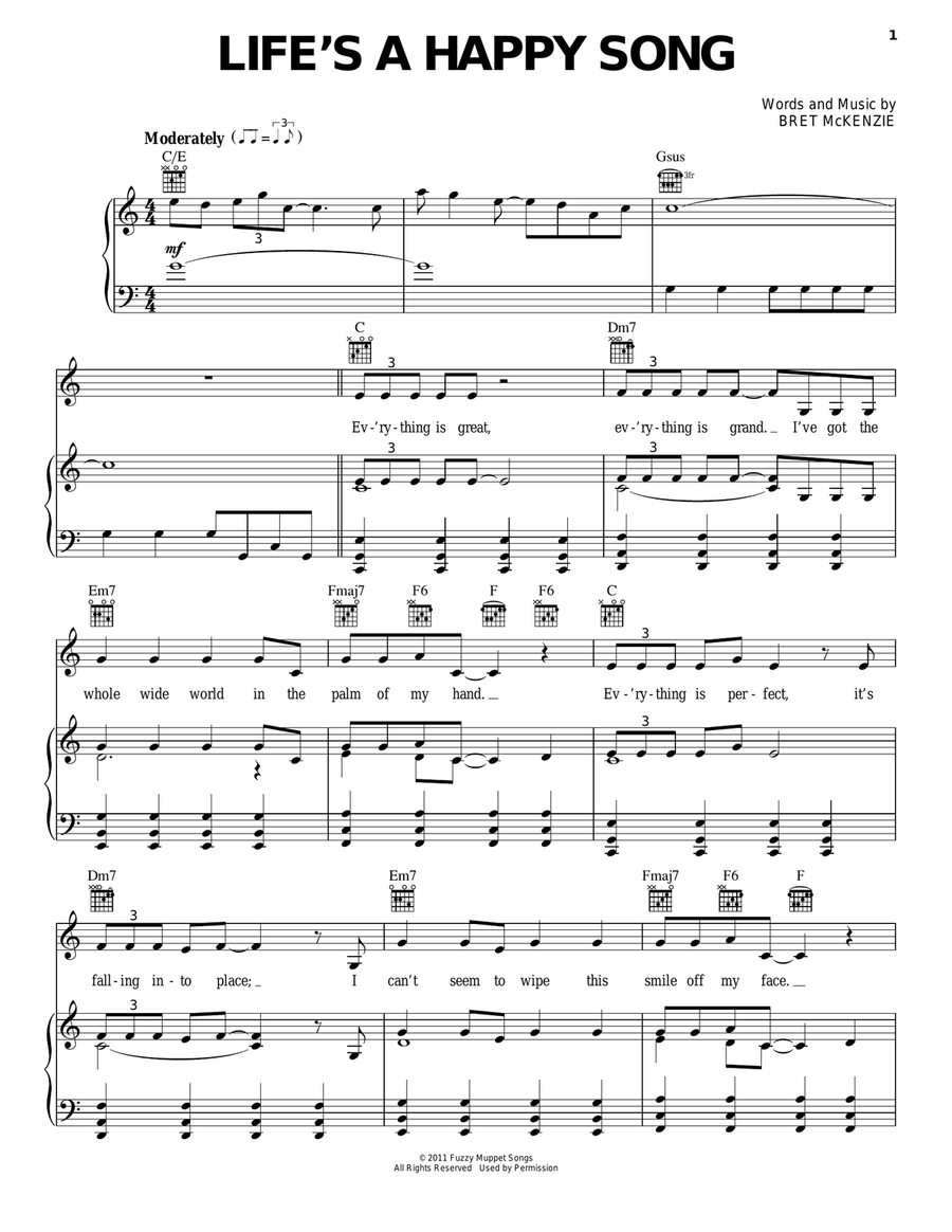 Life's A Happy Song Piano, Vocal, Guitar scores gallery preview page 1