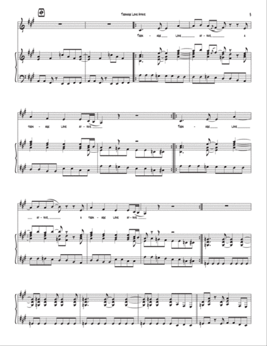 Teenage Love Affair Voice scores gallery preview page 3