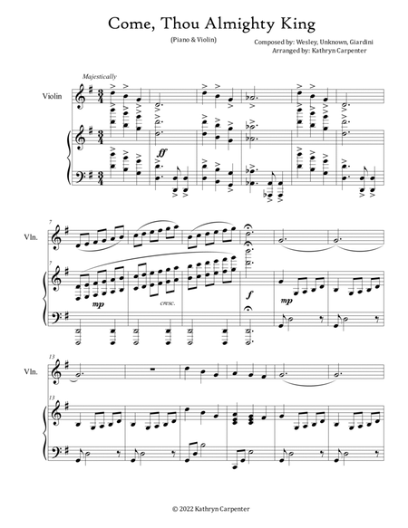 Come, Thou Almighty King (Piano and Violin) image number null