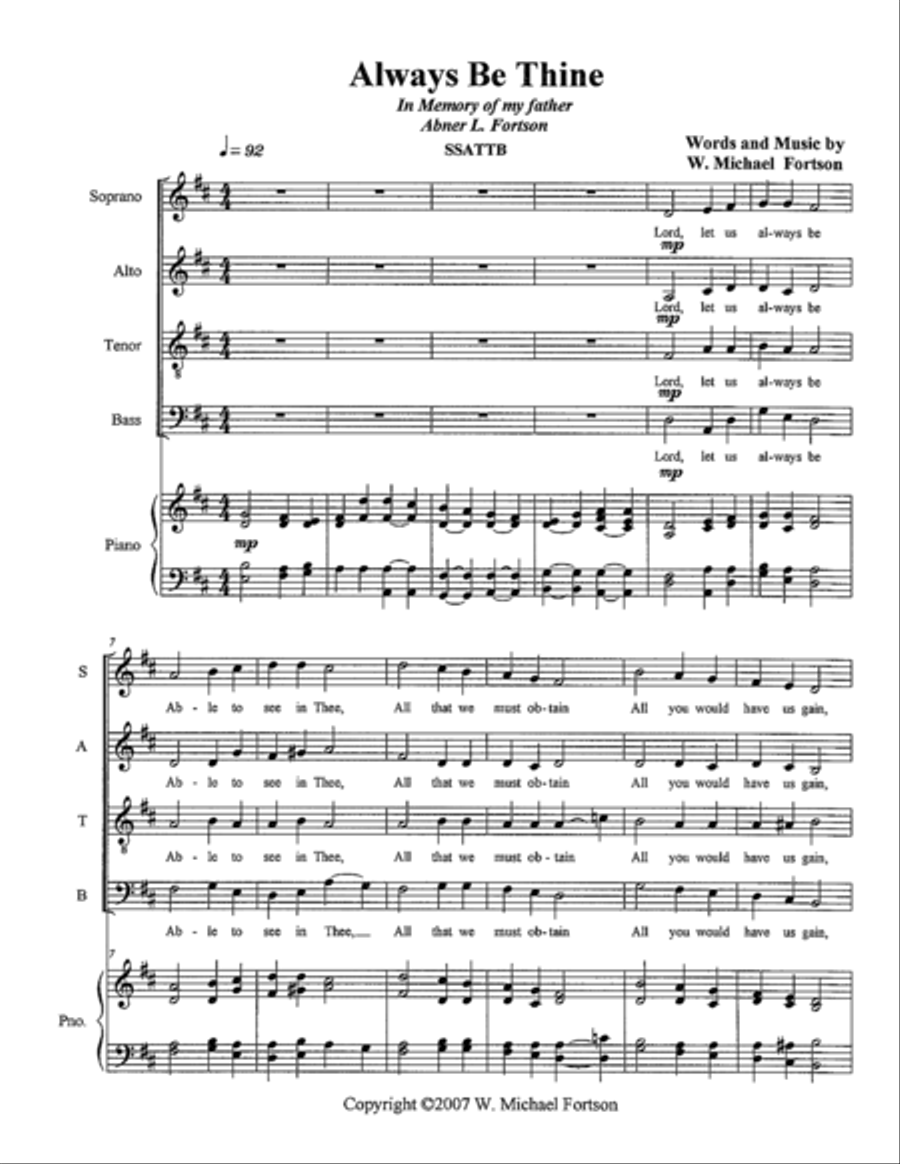 Always Be Thine Small Ensemble scores gallery preview page 1