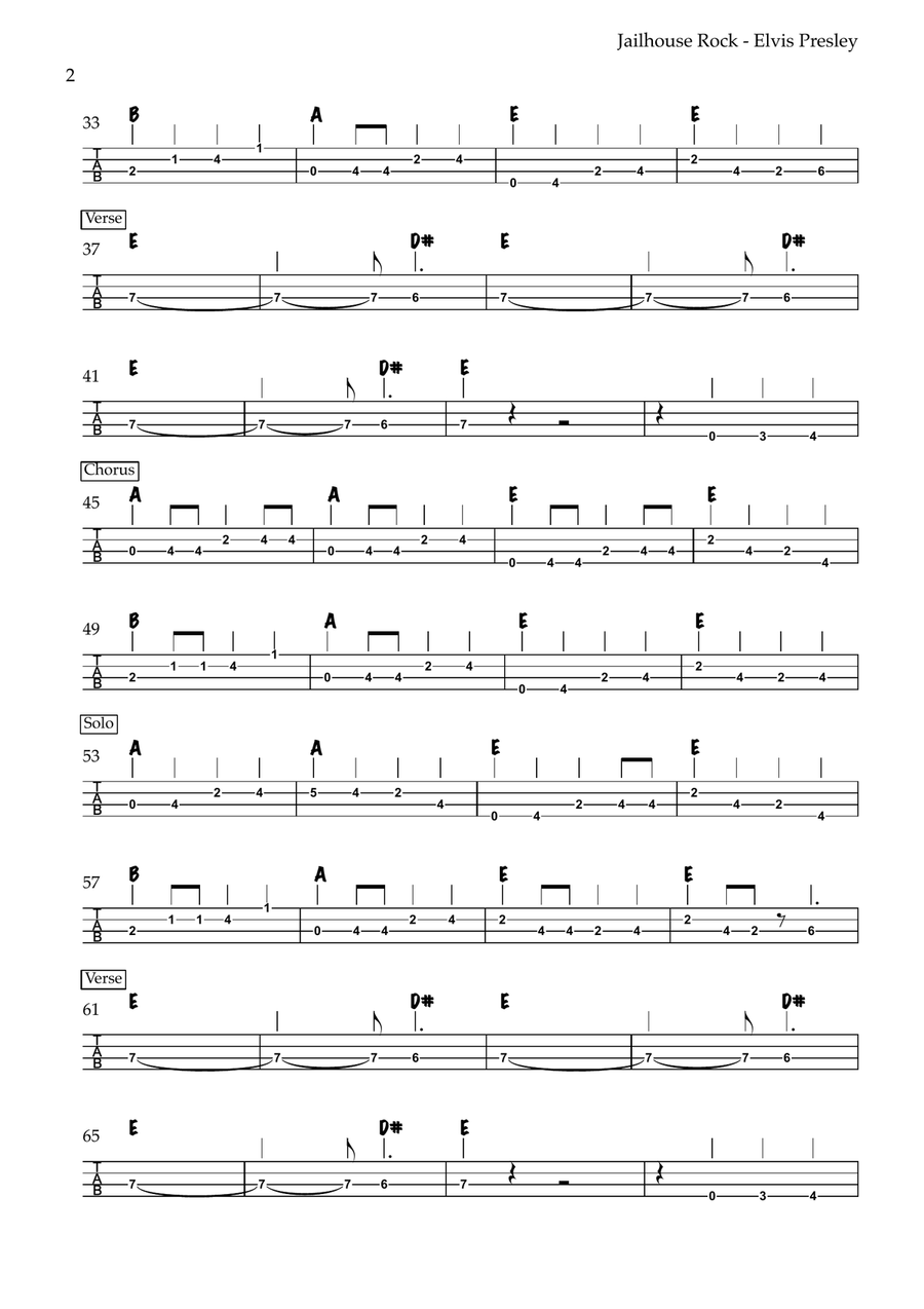 Jailhouse Rock Acoustic Guitar scores gallery preview page 2